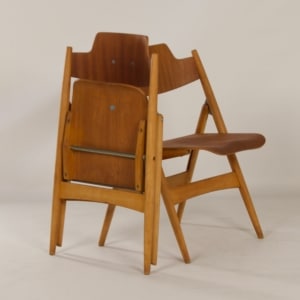 Wooden folding chair SE 18 by Egon Eiermann for Wilde + Spieth, 1960s | Beech + Teak