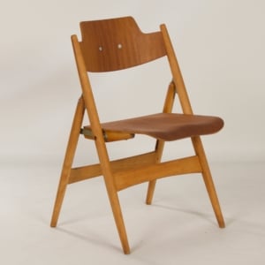 Wooden folding chair SE 18 by Egon Eiermann for Wilde + Spieth, 1960s | Beech + Teak