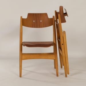 Wooden folding chair SE 18 by Egon Eiermann for Wilde + Spieth, 1960s | Beech + Teak