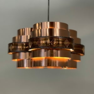 Danish Pendant by Werner Schou for Coronell Elektro, 1970s – Copper