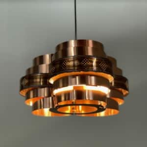 Danish Pendant by Werner Schou for Coronell Elektro, 1970s – Copper