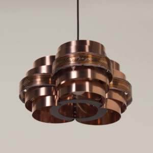 Danish Pendant by Werner Schou for Coronell Elektro, 1970s – Copper