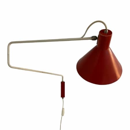 Red Elbow Wall lamp by J. Hoogervorst for Anvia, 1950s