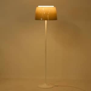 Mid-Century Floor Lamp with Brown Plastic Shades and Tulip Base, 1970s