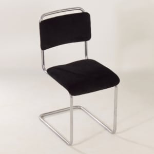 Original 101 Gispen Tube Chair, 1950s &#8211; Reupholstered