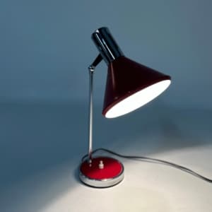 Red Desk Lamp Made in Italy, Florence, 1960s