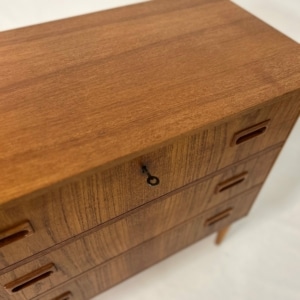 Vintage Danish Chest of Drawers with Three Drawers in Teak,1960s, 78x73x37 cm