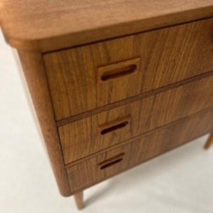 Vintage Danish Chest of Drawers with Three Drawers in Teak,1960s, 78x73x37 cm