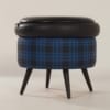 Vintage Pouf with Storage Space, 1960s | Blue Black Blocked Color