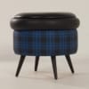 Vintage Pouf with Storage Space, 1960s | Blue Black Blocked Color