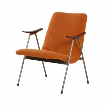 Vintage Armchair with Orange Bouclé Fabric by Webe, 1960s