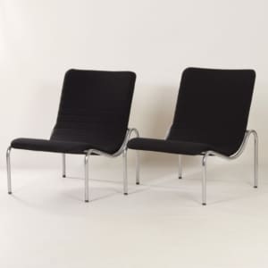 Set of Easy Chairs by Kho Liang Ie for Stabin-Bennis, 1960s | Black Ploeg Fabric