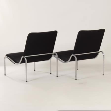 Set of Easy Chairs by Kho Liang Ie for Stabin-Bennis, 1960s | Black Ploeg Fabric