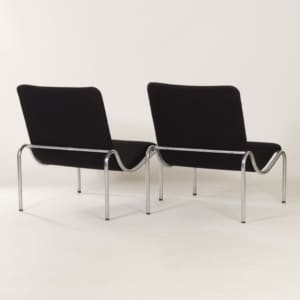 Set of Easy Chairs by Kho Liang Ie for Stabin-Bennis, 1960s | Black Ploeg Fabric
