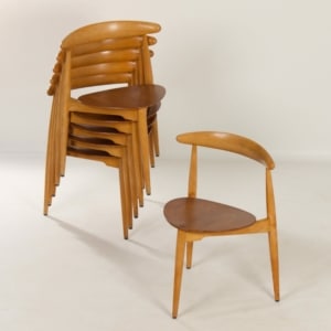 Heart Dining Set by Hans Wegner for Fritz Hansen, 1950s