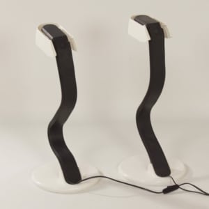 Pair of iGuzzini Snocky Table Lamps by Bruno Gecchelin, 1980s | Black and White