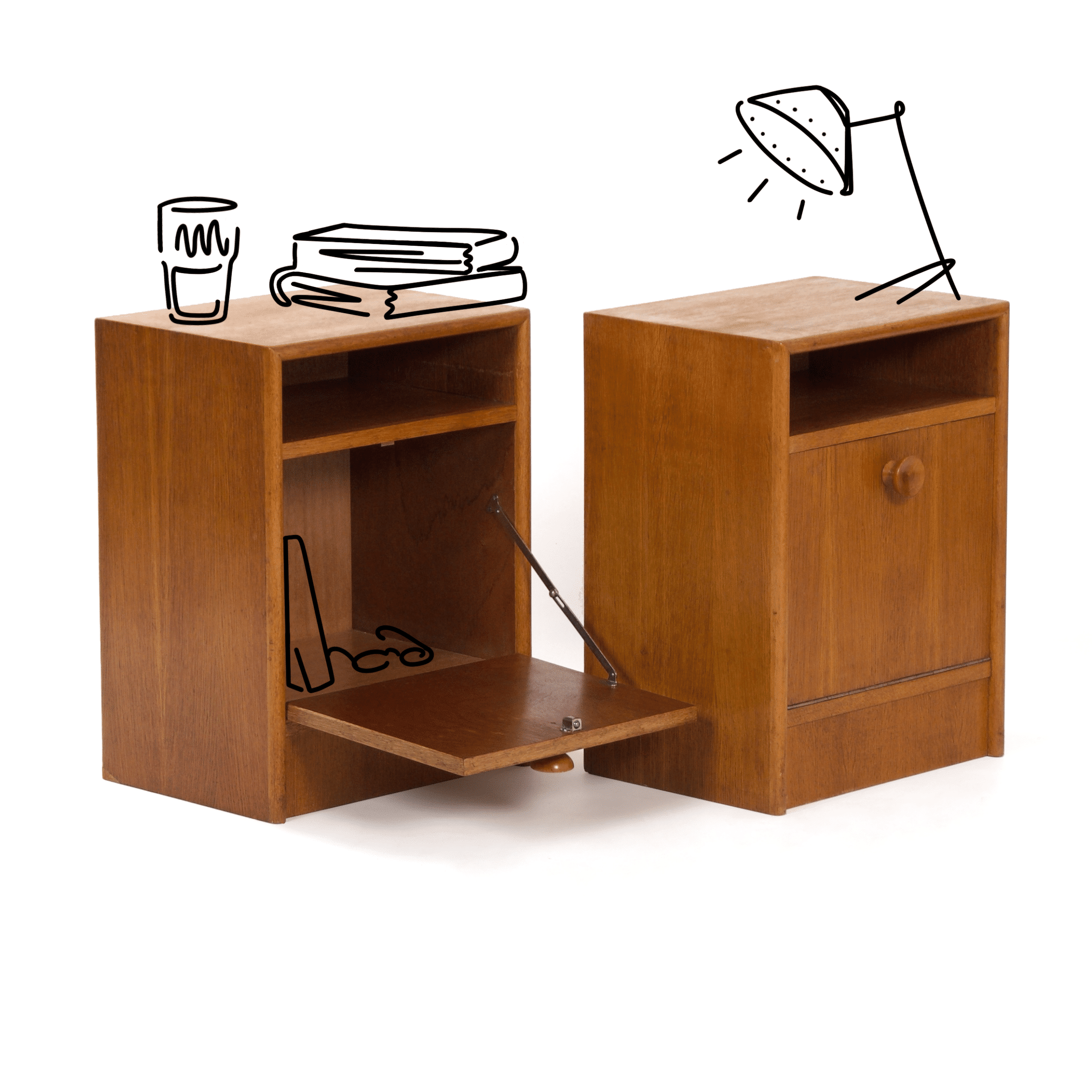 Pair Vintage Night Stands, 1950s