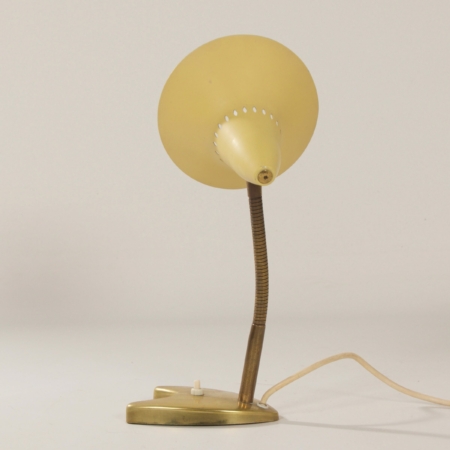Yellow Desk Lamp with Brass Base, 1960s