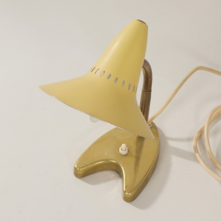 Yellow Desk Lamp with Brass Base, 1960s