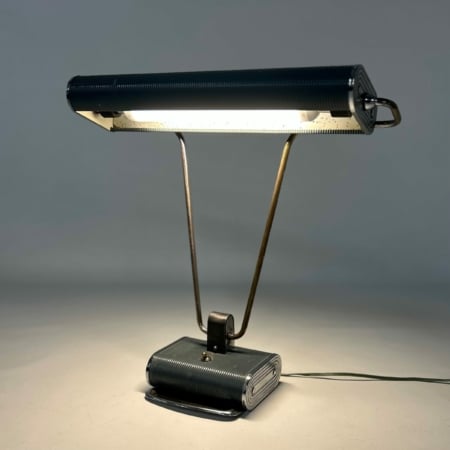 French N71 Desk Lamp by Atelier Jumo, 1960s | Blue Grey, Art Deco