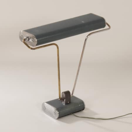 French N71 Desk Lamp by Atelier Jumo, 1960s | Blue Grey, Art Deco