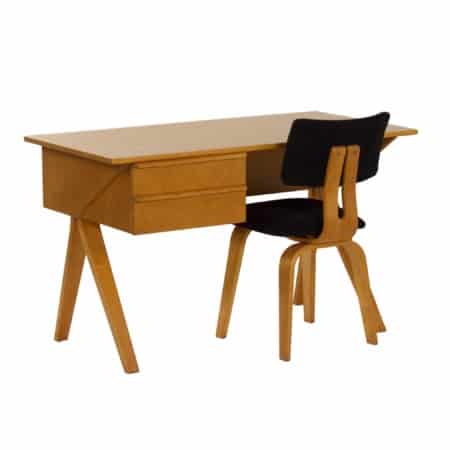 Desk with Chair from the Birch series by Cees Braakman for Pastoe, 1952