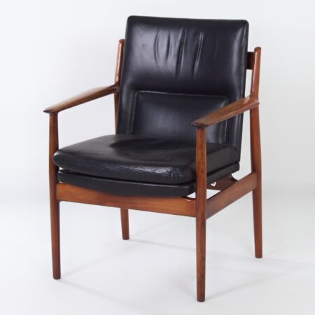 Danish Armchair 431 by Arne Vodder for Sibast, 1960s - Black Leather
