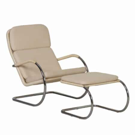 Lounge chair D35 with Footstool by Anton Lorenz for Tecta, 1980s