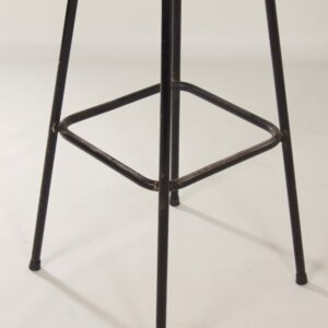 Bar stool with Rattan Seat and Black Frame by Rohé Noordwolde, 1970s