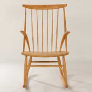 Danish rocking chair by Illum Wikkelso for Niels Eilersen, 1960s | Beech wood