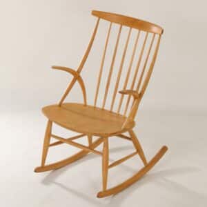 Danish rocking chair by Illum Wikkelso for Niels Eilersen, 1960s | Beech wood