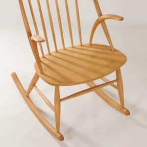 Danish rocking chair by Illum Wikkelso for Niels Eilersen, 1960s | Beech wood