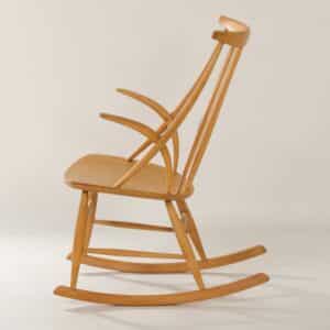 Danish rocking chair by Illum Wikkelso for Niels Eilersen, 1960s | Beech wood