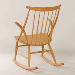 Danish rocking chair by Illum Wikkelso for Niels Eilersen, 1960s | Beech wood