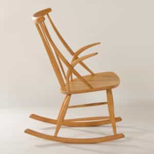 Danish rocking chair by Illum Wikkelso for Niels Eilersen, 1960s | Beech wood