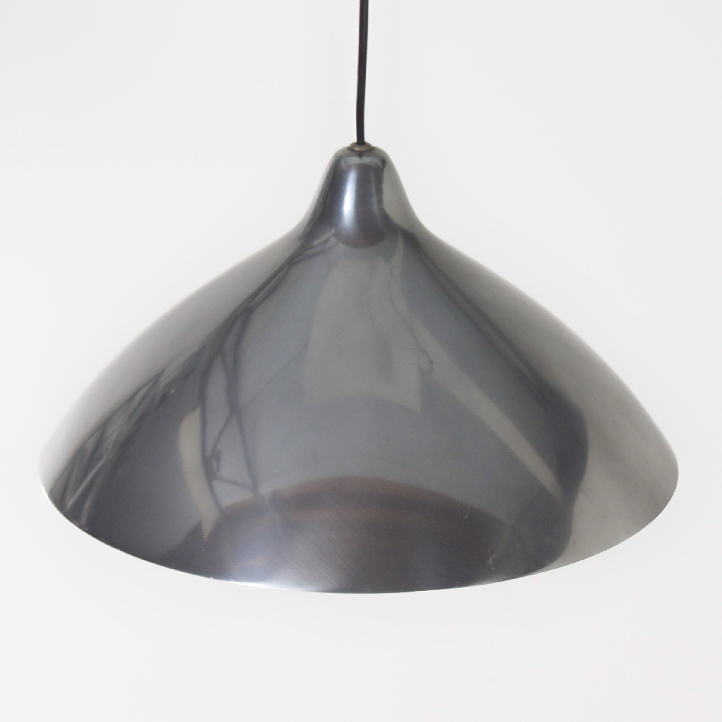 Pendant lamp by Lisa Johansson Pape for Orno, Finland, 1960s | Silver Colored