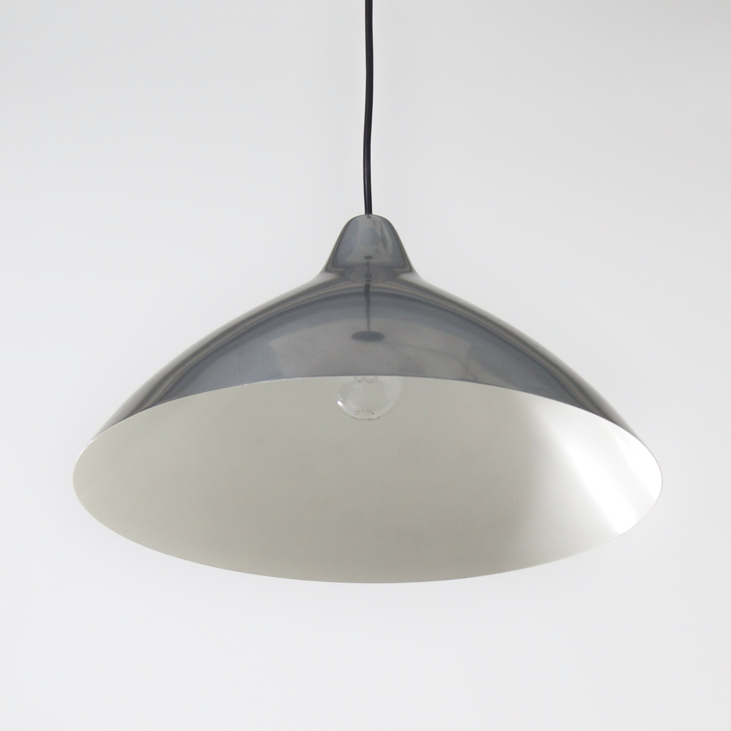 Pendant lamp by Lisa Johansson Pape for Orno, Finland, 1960s | Silver Colored