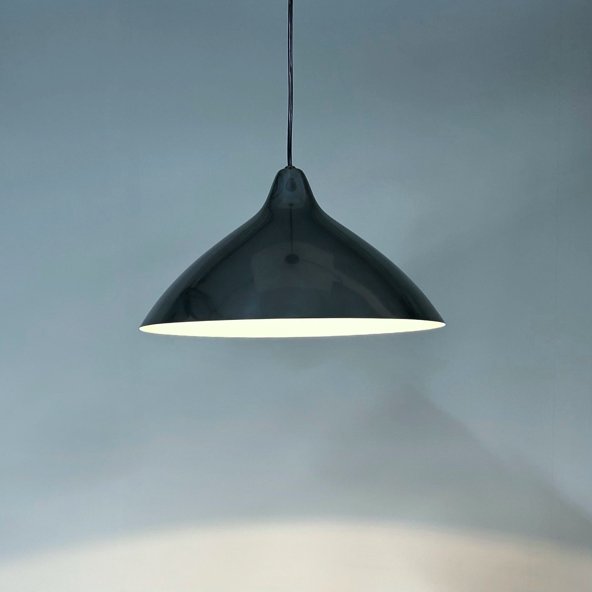 Pendant lamp by Lisa Johansson Pape for Orno, Finland, 1960s | Silver Colored