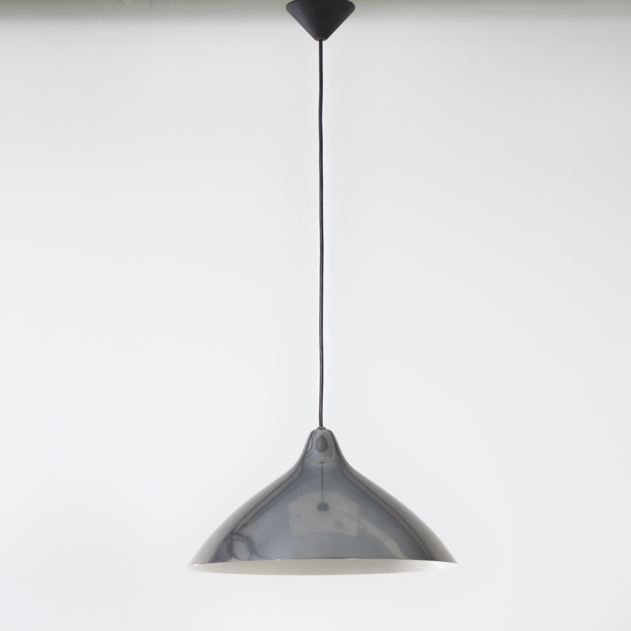 Pendant lamp by Lisa Johansson Pape for Orno, Finland, 1960s | Silver Colored