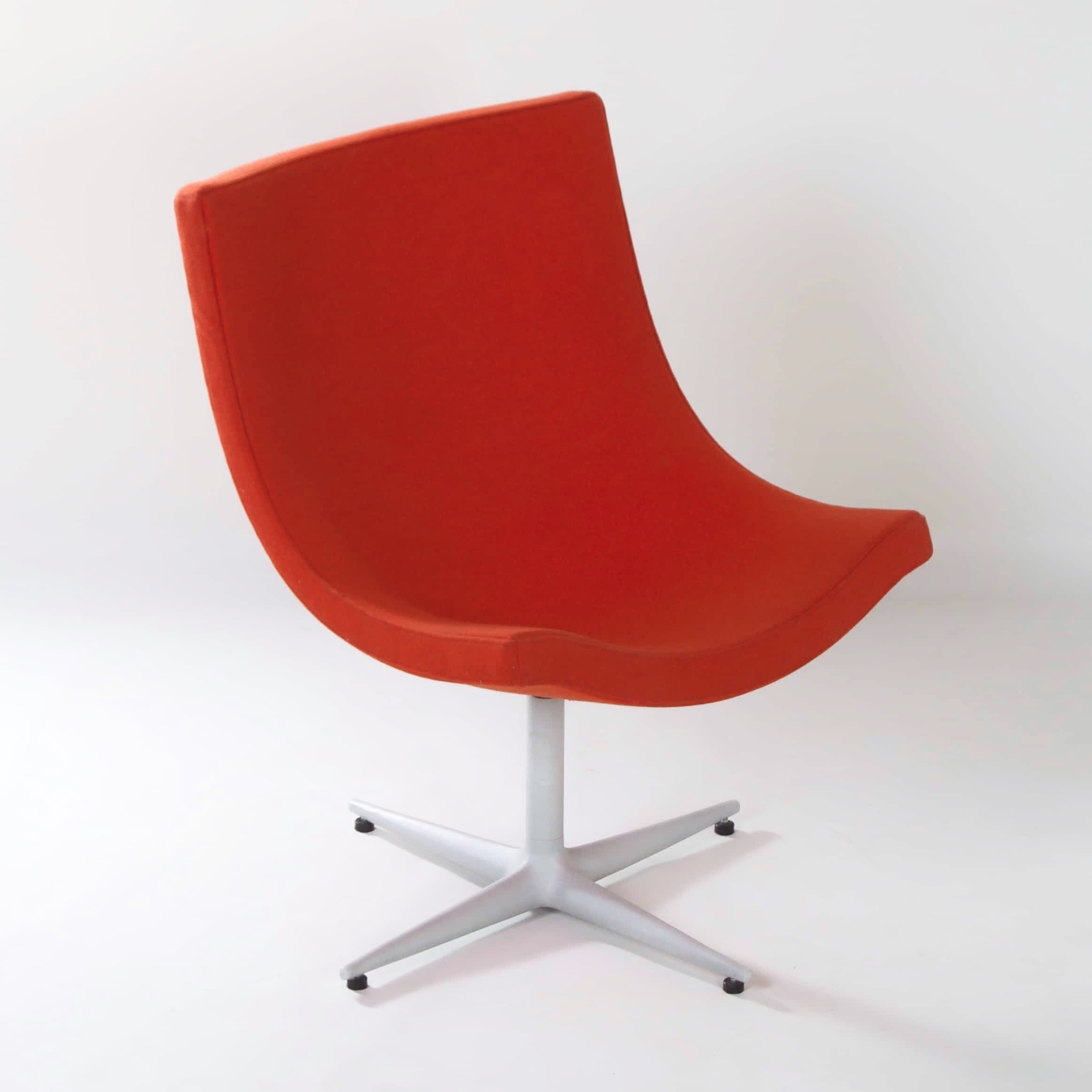 Y’s swivel armchair by Christophe Pillet for Cappellini, 1990s, orange-red