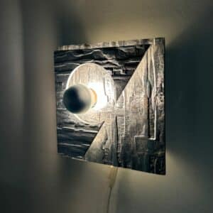 Artful Wall Lamp of Formed Aluminium, 1970s