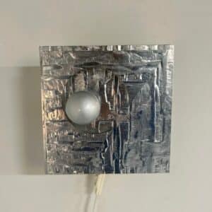 Artful Wall Lamp of Formed Aluminium, 1970s