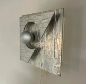 Artful Wall Lamp of Formed Aluminium, 1970s