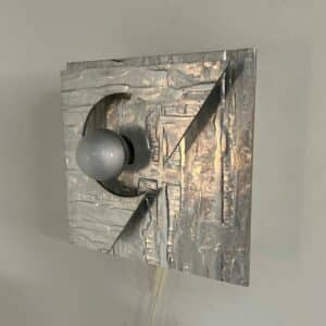 Artful Wall Lamp of Formed Aluminium, 1970s