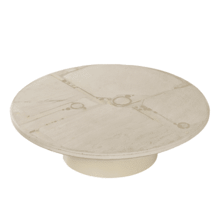 Round White Natural Stone Coffee Table by Paul Kingma, 1980s – 115 cm