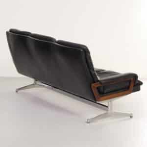Leather 3-Seater Sofa by Andre Vandenbeuck for Strässle International, 1960s