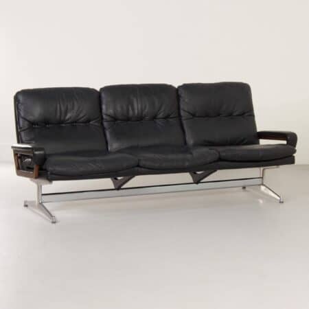 Leather 3-Seater Sofa by Andre Vandenbeuck for Strässle International, 1960s