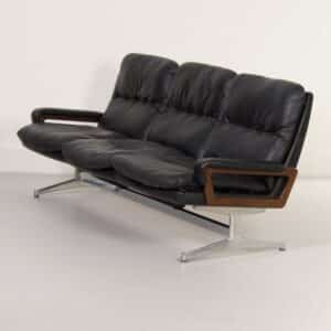 Leather 3-Seater Sofa by Andre Vandenbeuck for Strässle International, 1960s