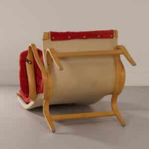 Pernilla Chair by Bruno Mathsson for Dux, 1980s &#8211; Red Velours Upholstery