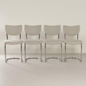 Tubular chairs 2011 by Toon De Wit for De Wit, 1950s | Set of 4 Reupholstered with New Ploeg fabric